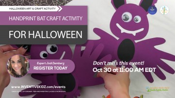 Handprint Bat Craft Activity For Halloween